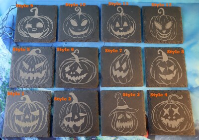 Personalized Pumpkin Coasters, Pumpkin Coasters, Halloween Coasters, Halloween Party, Wedding Favor, Party Favor, Fall Decor, Great Gift! - image1